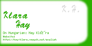 klara hay business card